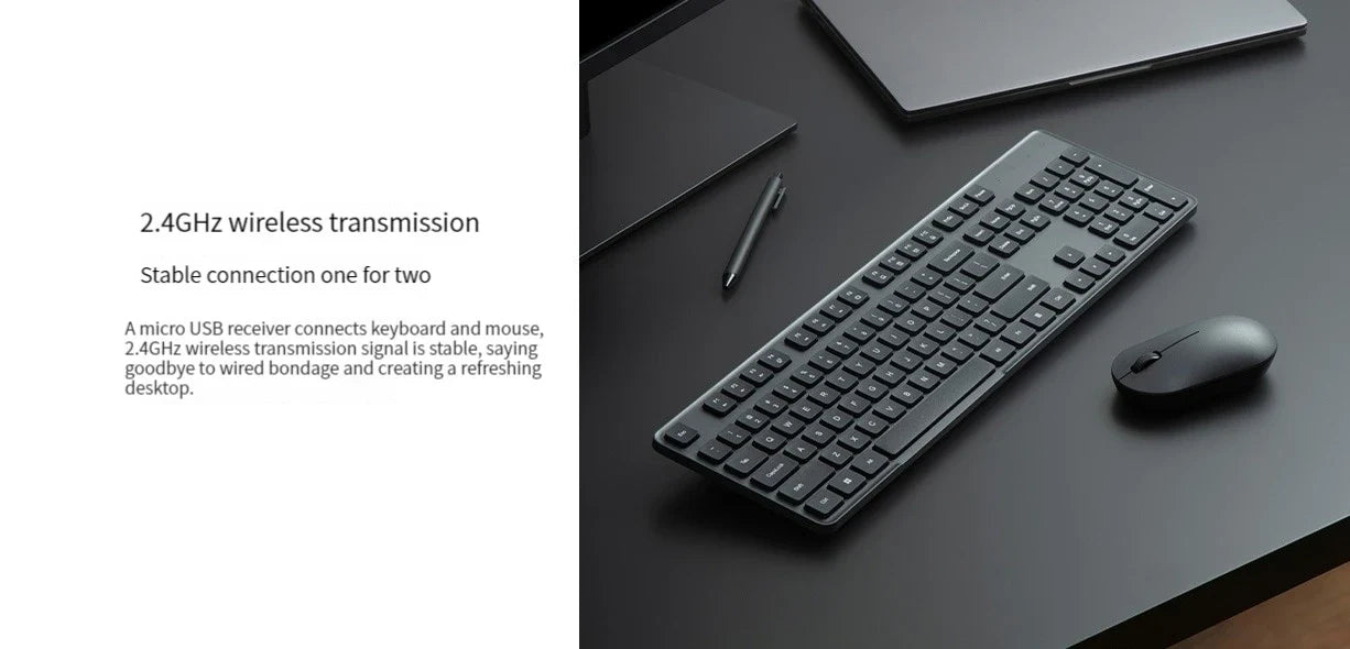 Wireless Keyboard & Mouse Set – 104 Full-Size Keys, 2.4GHz USB Receiver, Plug & Play for PC & Windows | FlipStylez LLC®