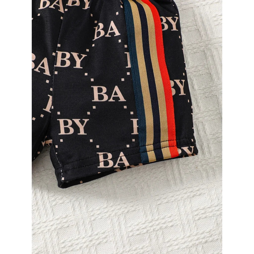 2PCS Summer Toddler Baby Boy Clothing Set T-Shirt Letter Short Sleeve
