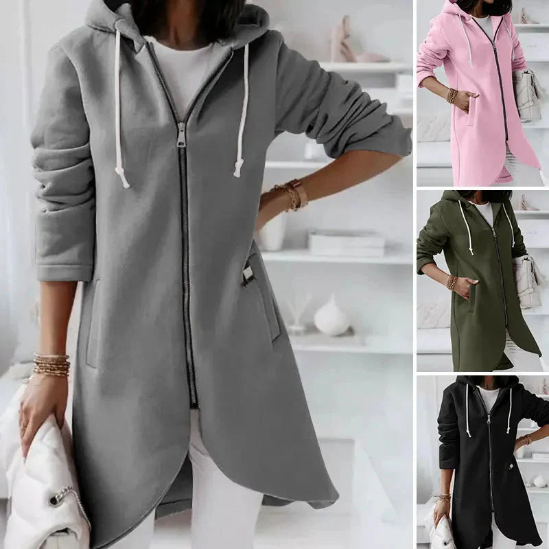 Oversized Zip-Up Streetwear Hoodie Women