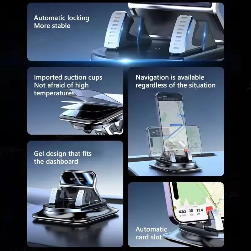 Car Phone Mount Anti Slip Silicone Dashboard Phone Holder 360-Degree