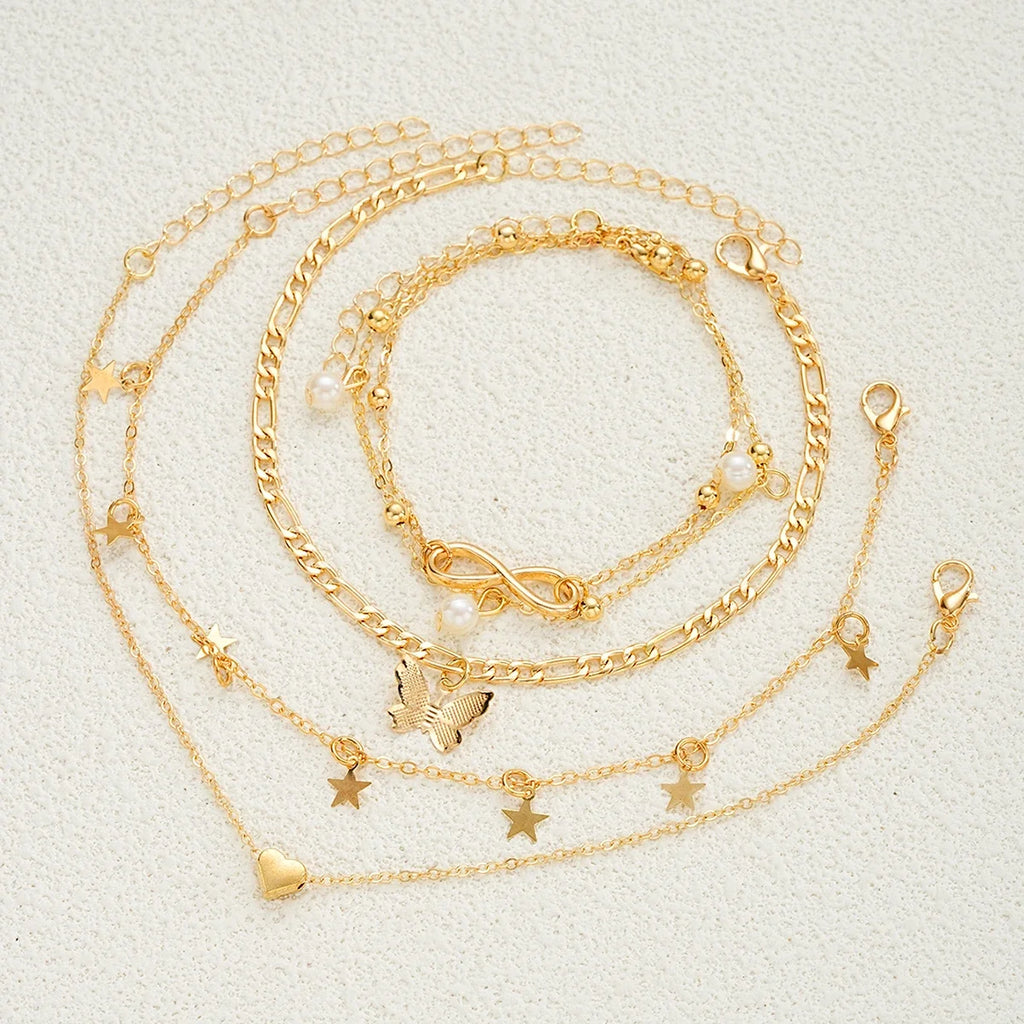 83pcs Elegant Pearl Geometric Earrings Necklace Bracelet Ring Jewelry