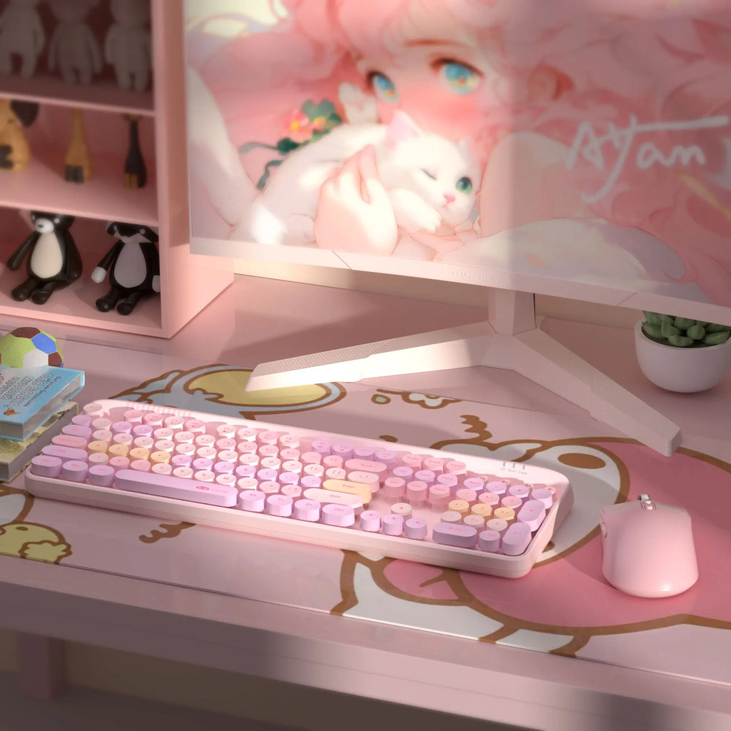 MageGee V920™ Wired Keyboard & Wireless Mouse Combo – 104 Keys, Ergonomic, FN Multimedia, 3-Level DPI, Power Saving, Green, Gray, Sky Blue, Purple & Pink | FlipStylez LLC®