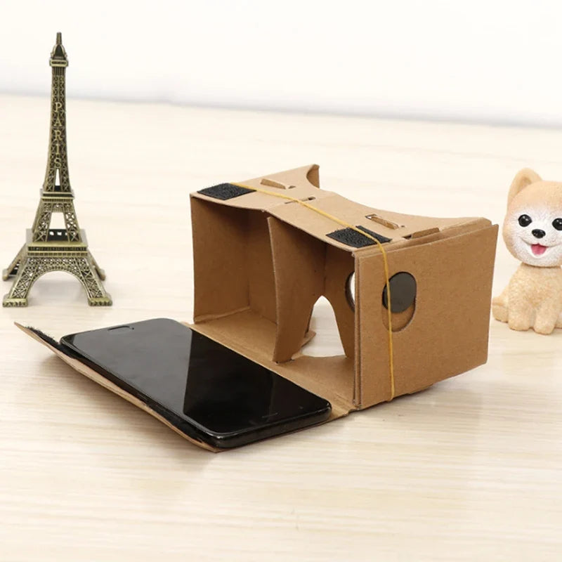 1Set Cardboard 3D Virtual Reality Glasses For Android or Phone NEW Model DIY Transform Your Device Into a Big Screen.