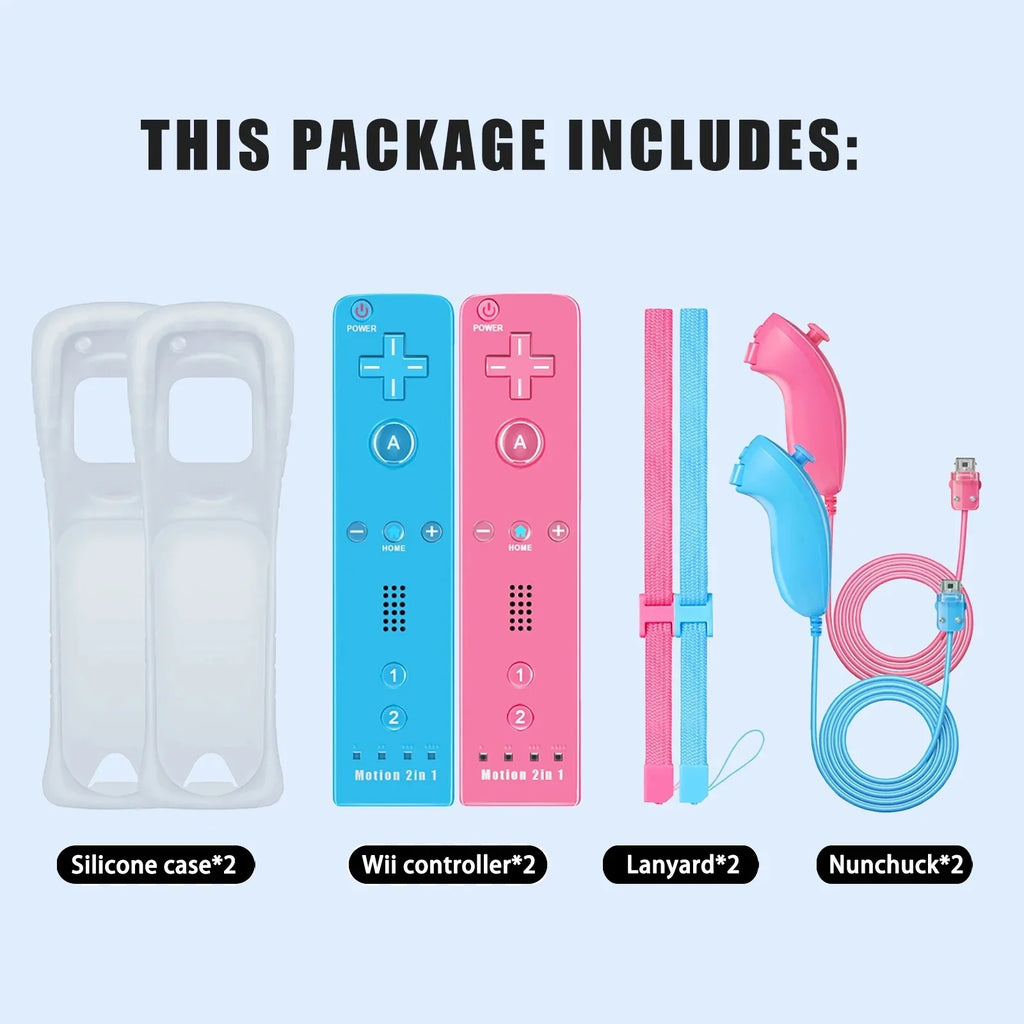 Controller for Nintendo Wii, Wii Remote with Silicone Case and Strap Compatible with Nintendo Wii/Wii U/Wii Mini with Motion