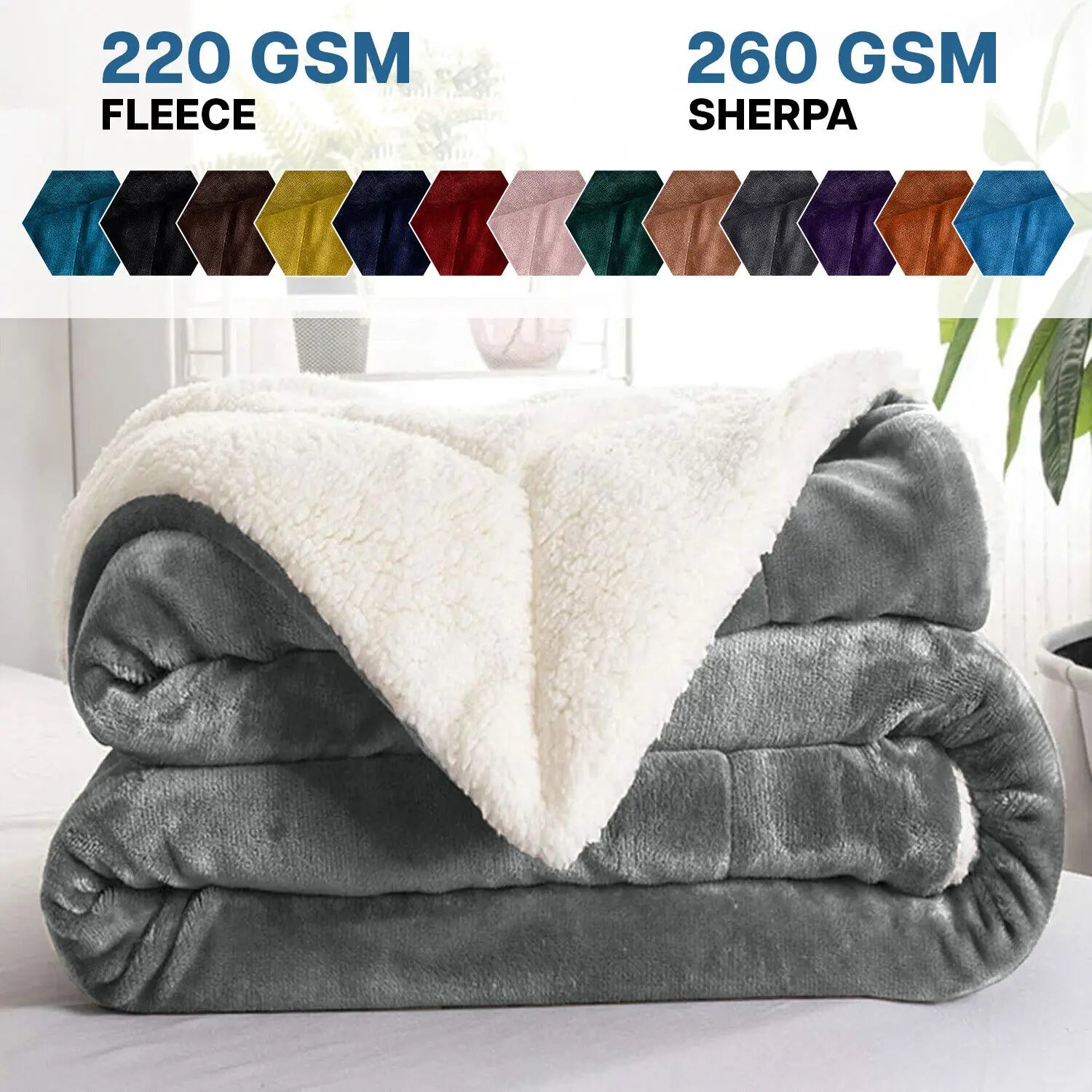 Multi-size Warm Thickening Fleece Blanket Reversible Soft Fluffy Home Company Large Bed Double-layer Throw Blankets Gift