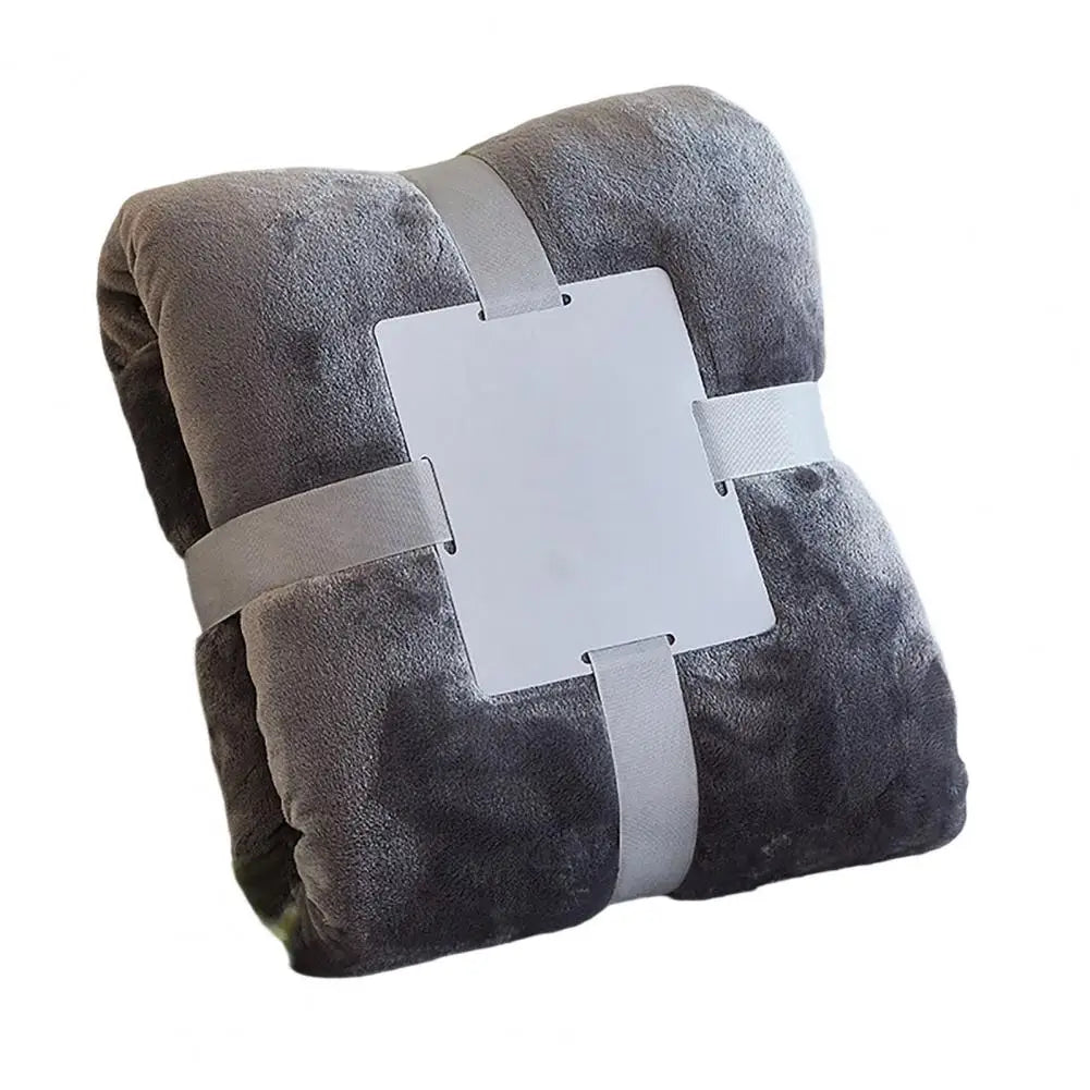Foldable Blanket Solid Color Flannel Throw Blanket Lightweight Plush Bed Cover Soft Fuzzy Sofa Blanket for Cozy Nap Sleeping