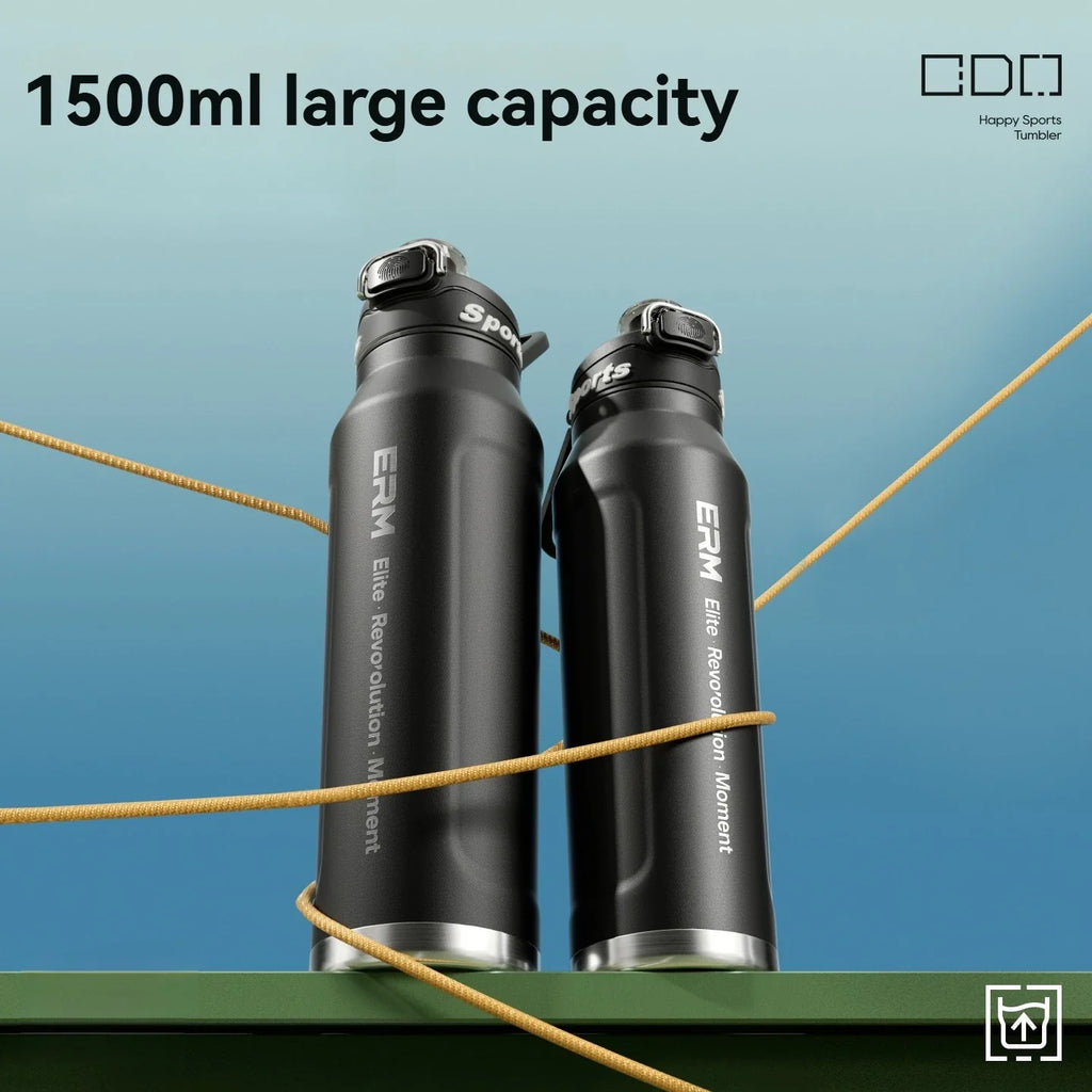 Insulated Water Bottle Stainless Steel Tumble Cycling Cold And Hot Flasks Double Wall Portable With Handle Sports Outdoor Cup