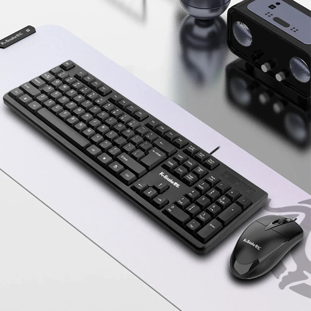 WYMECT™ Wired USB Keyboard & Mouse Set – Ergonomic, 1600 DPI, Waterproof, 1.3m Cable, Business, Office & Gaming, Computer & Laptop Ready | FlipStylez LLC®