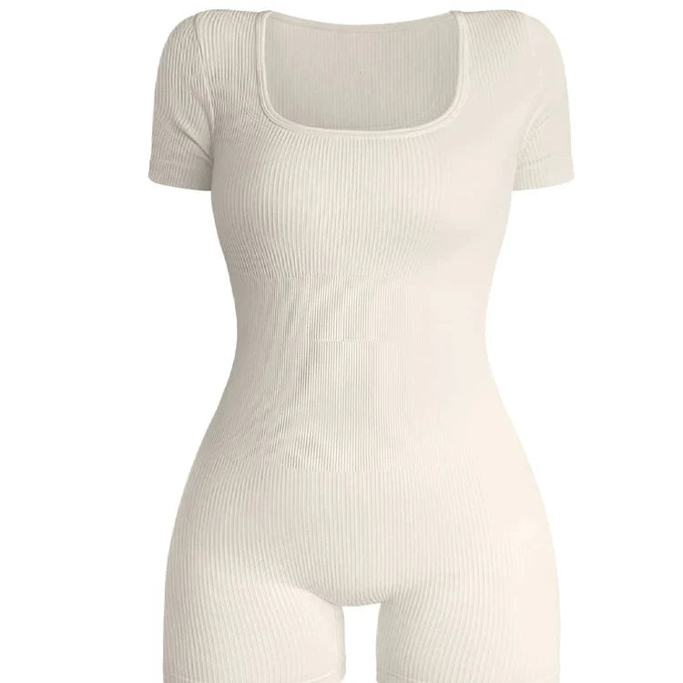 Square Neck One-Piece Ribbed Bodysuit
