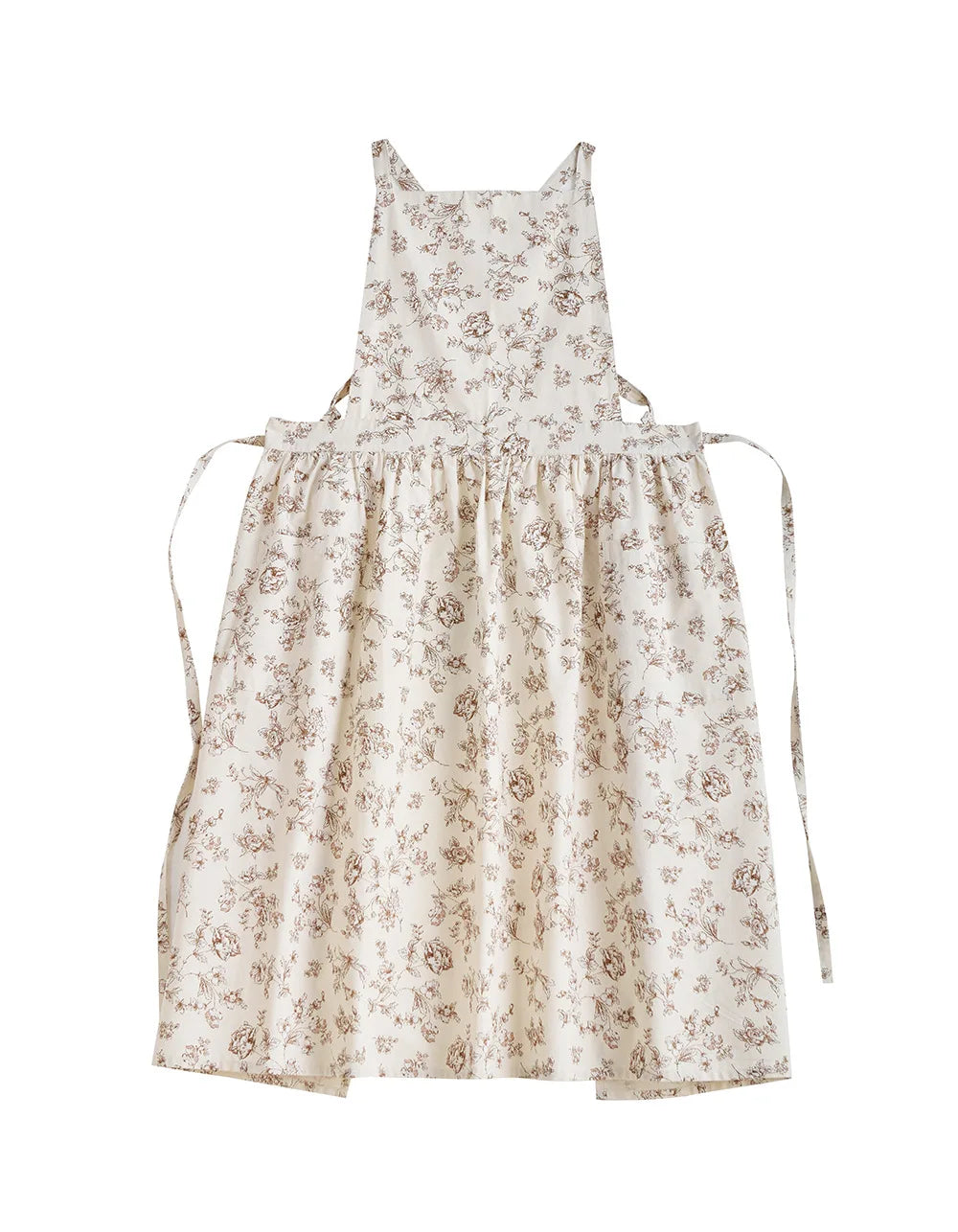Floral Cotton Kitchen Apron | Waterproof Sleeveless Pinafore with Adjustable Cross-Back Straps | Cooking, Baking, Cafés & Florists