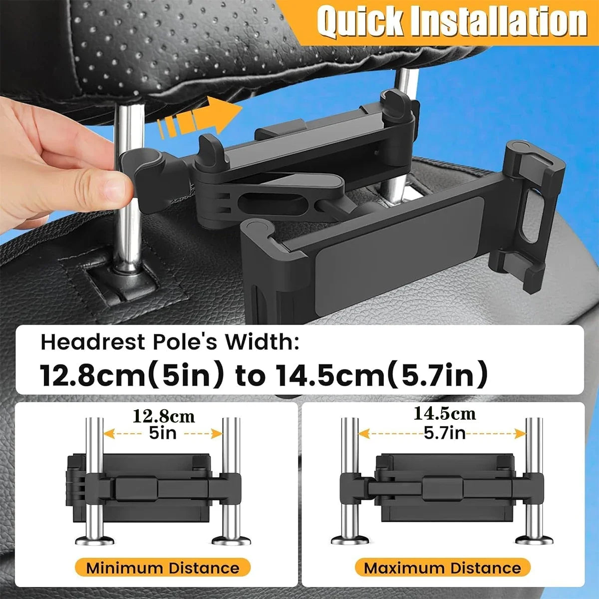 Car Tablet Holder, Headrest Tablet Mount Headrest Stand Cradle