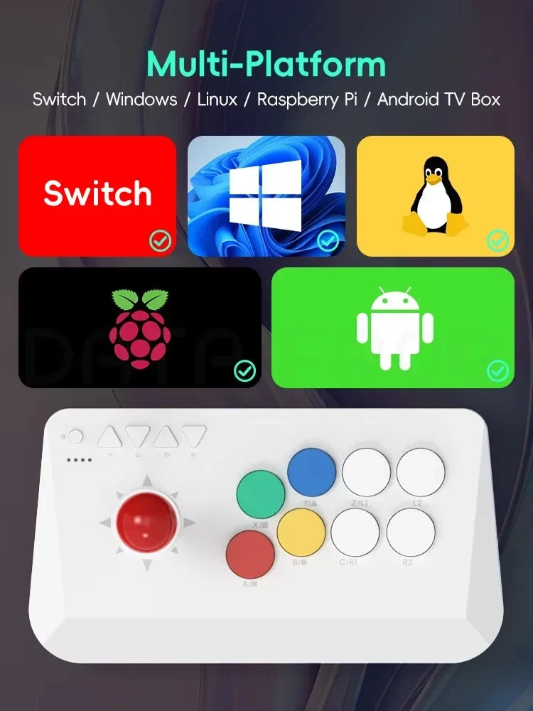 DATA FROG Y5A Arcade Stick for Switch 2/PC - Wireless Bluetooth/2.4G/Wired Fighting Game Controller