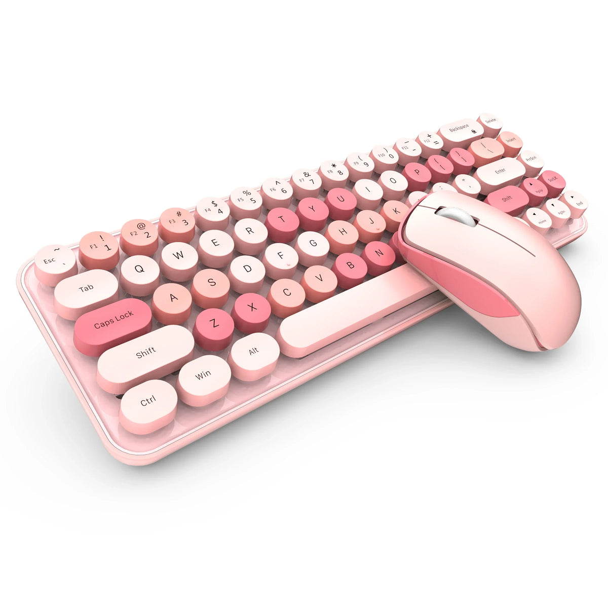 MOFii Idol Wireless Keyboard Mouse Combo, Macaron Gradient, Quiet Compact Portable Set for Laptop/Desktop Office