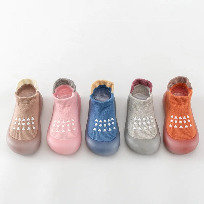 Baby Floor Shoes Blue and Pink Baby Indoor and Outdoor Walking Socks