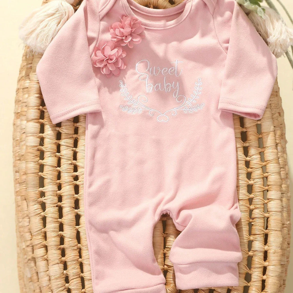 2pcs Newborn Rompers Spring Autumn Baby Girl Clothes Floral Cotton