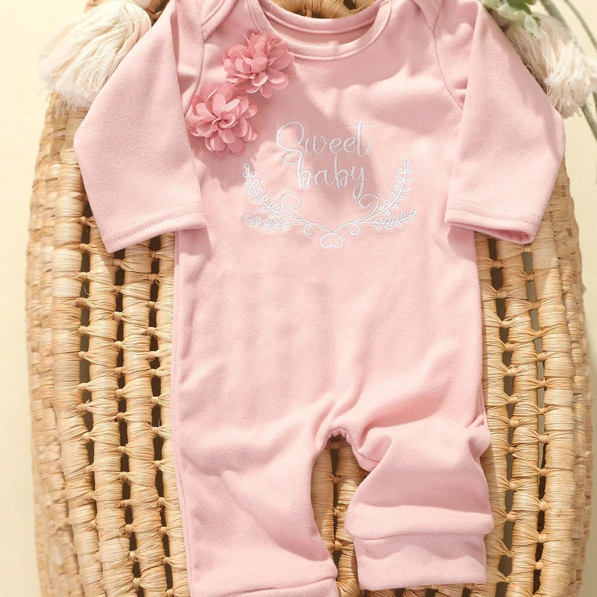 2pcs Newborn Rompers Spring Autumn Baby Girl Clothes Floral Cotton