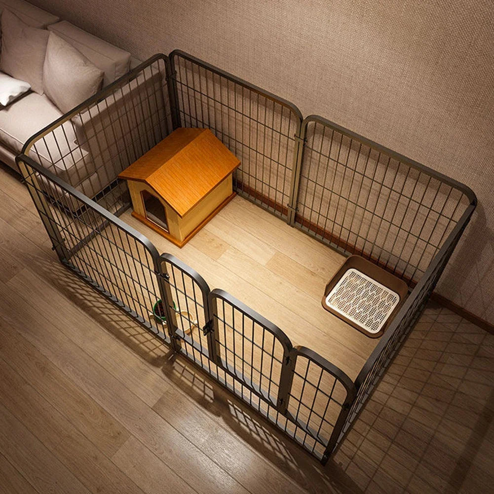 6 Panels Dog Fence Playpen Foldable Exercise Puppy Kennel Cage Heavy Duty Dog Exercise Fence for Dog Cat Rabbit Pet Exercise