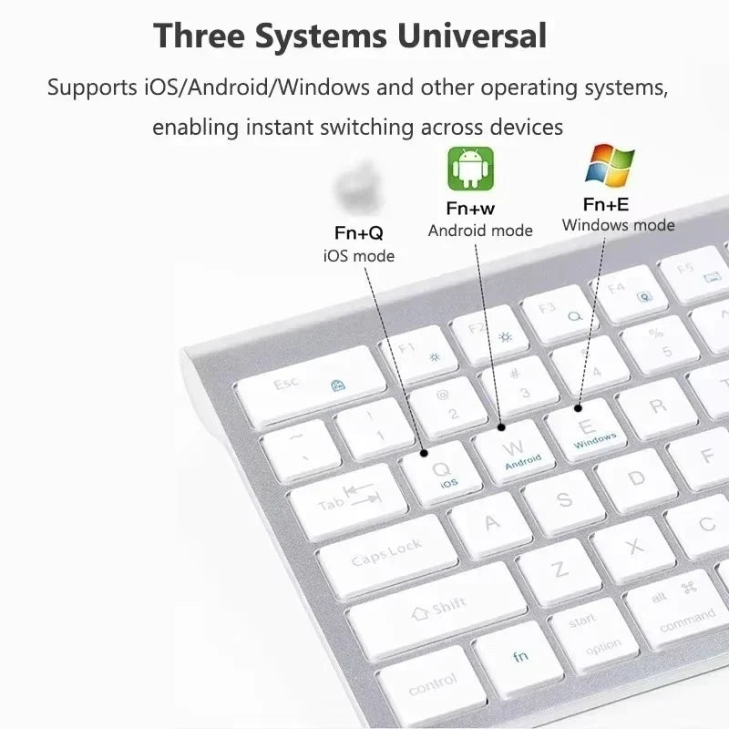 Bluetooth 5.0 & 2.4G Wireless Keyboard and Mouse Combo Multimedia Keyboard Mouse Set for iPad Macbook Android Laptop PC TV