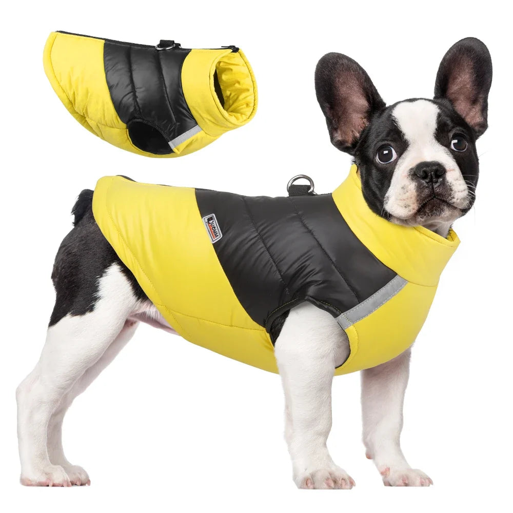 Winter Clothes for Dogs Warm Clothing Labrador Cotton Coat Harnesses Pet Products Clothes for Small Large Dog Reflective Stripe