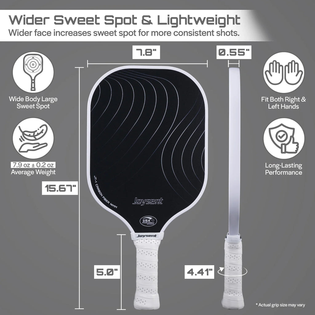 Joysent Pickleball Paddle USAPA T300 Carbon Fiber Pickleball Racket PP Honeycomb 14mm Pickle Ball Paddle For Beginner Men Women