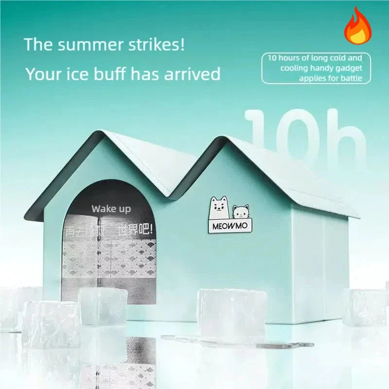 Cat Air Conditioning House with Frame Summer Cat Cooling House Cat Ice