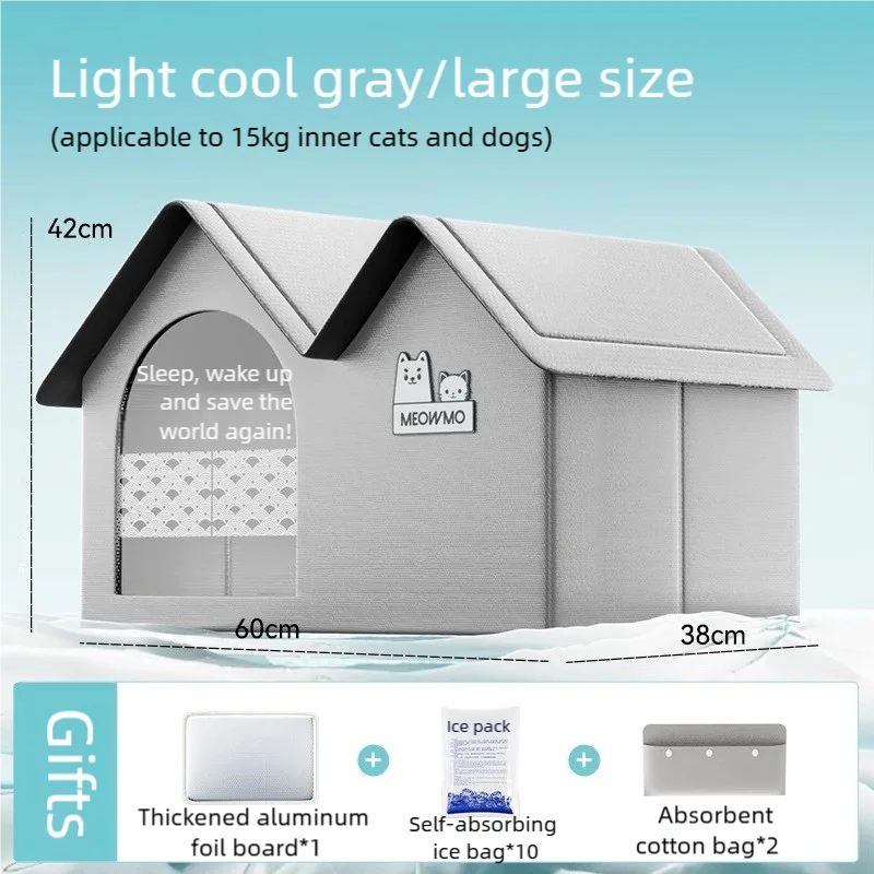 Cat Air Conditioning House with Frame Summer Cat Cooling House Cat Ice