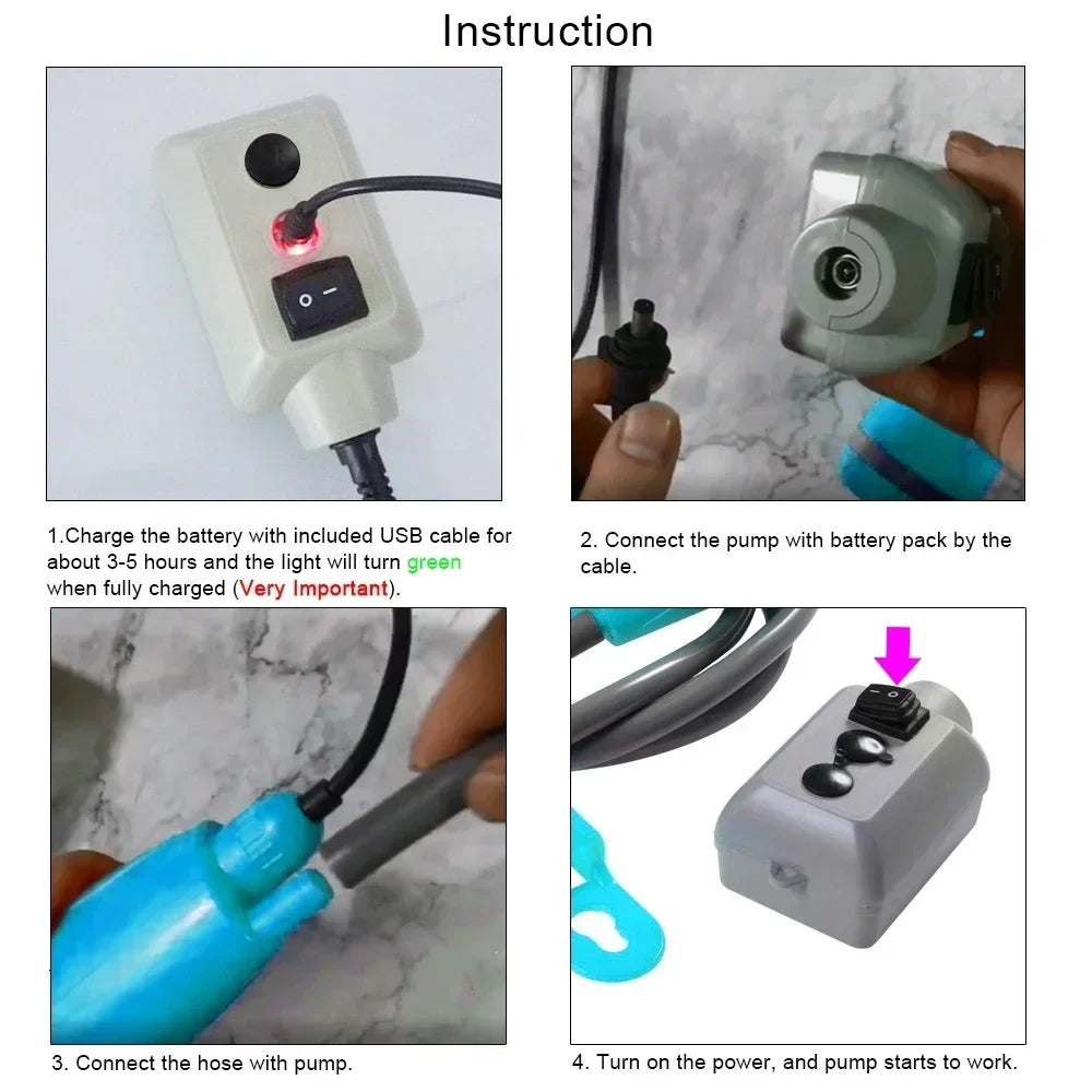 Portable Camping Shower Outdoor Camping Shower Pump Rechargeable Shower Head Outdoor Camping Equipment Hiking Traveling Supplies