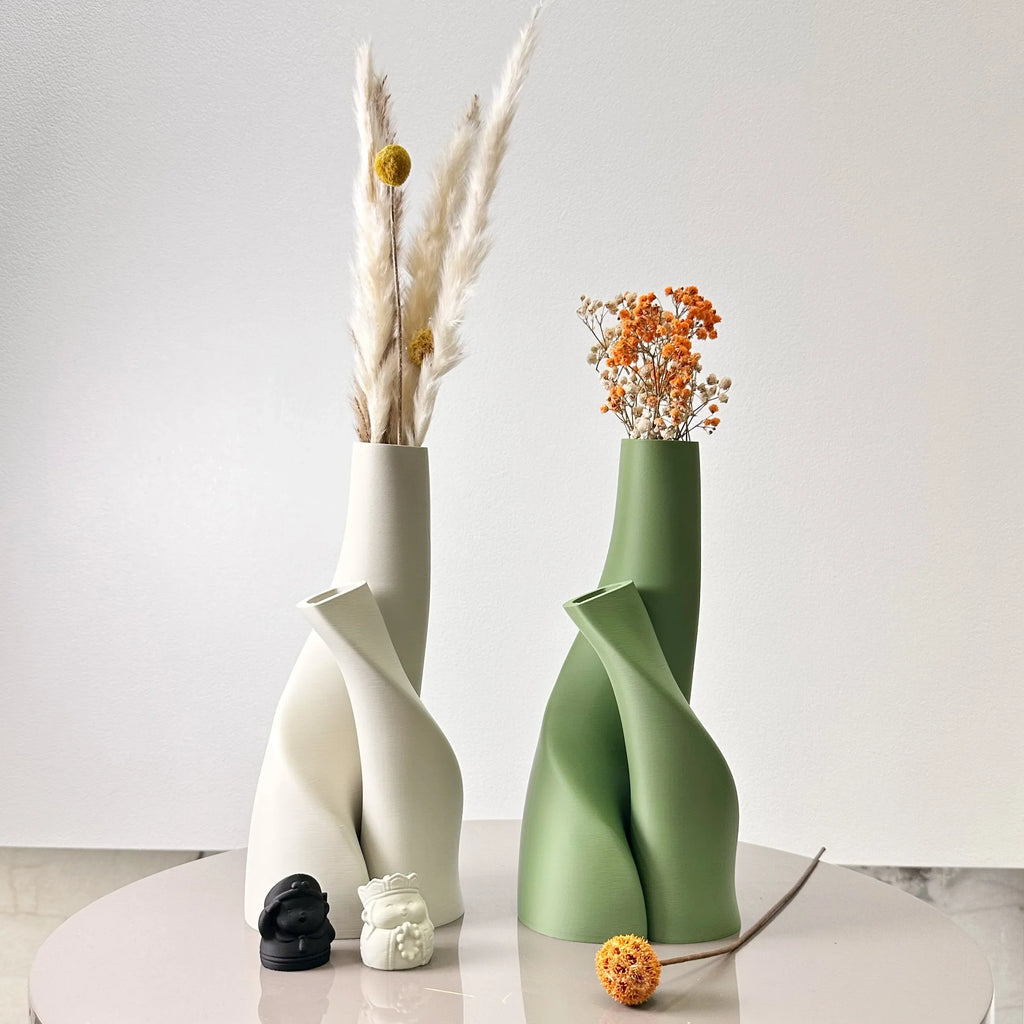 2 Piece Set of Special-Shaped Double Vase, Creative Dried Flower Vase