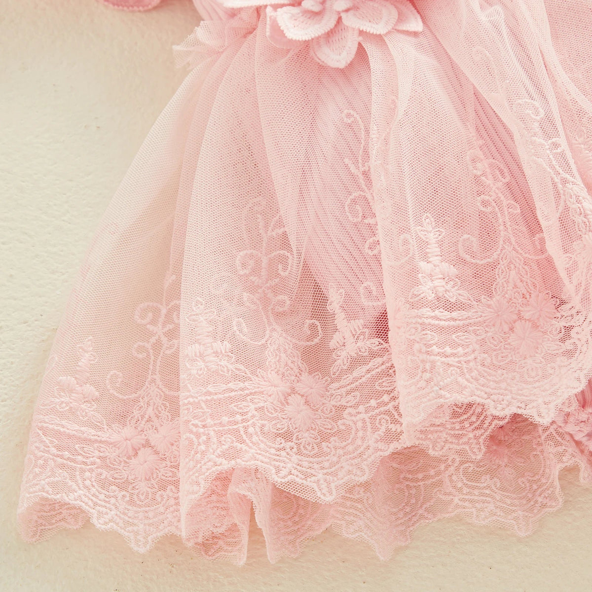 3D Flower Summer Baby Girls Romper Princess Mesh Newborn Clothes Lace