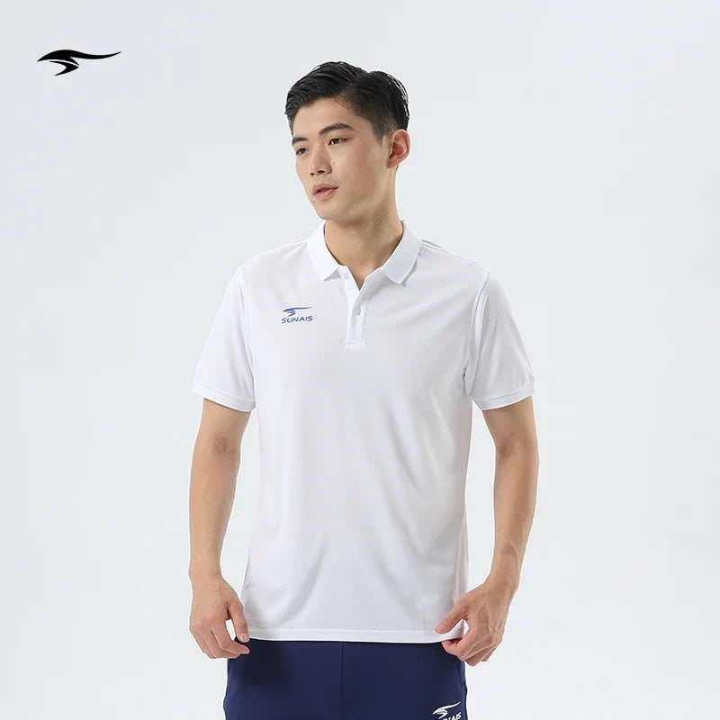 SUNAIS Men's Quick Dry Polo Shirt Breathable Football Training Short Sleeve T-shirt Outdoor Daily Casual Tops 730613