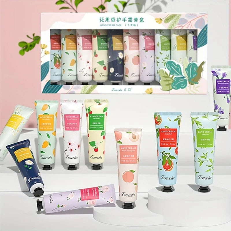 10pcs Hand Cream Box, Scented Hand Cream, Suitable for Chapped, Travel Hand Cream Mini Moisturizing Lotion with Shea