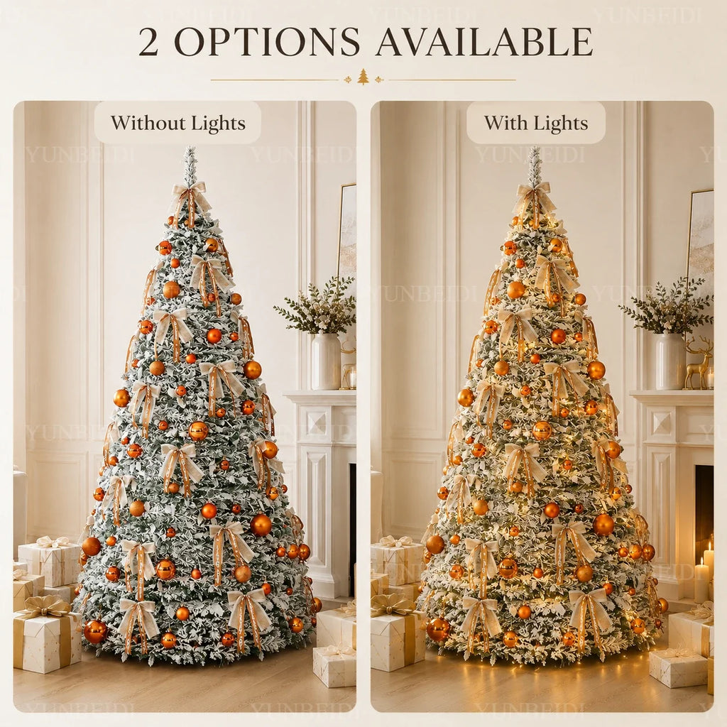 Integrated Christmas Tree Foldable with Ornaments LED Lights High Grade Christmas Tree 120cm To 180cm Home Christmas Party Decor