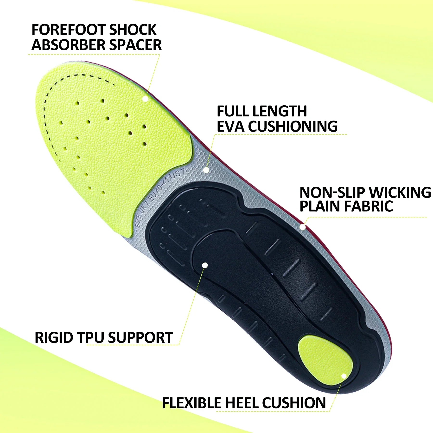 Plantar Fasciitis Orthopedic Insole Pain Relief Flat Foot High Arch Support Men Women Orthotic Insert Sport Shoe Sneaker Sole