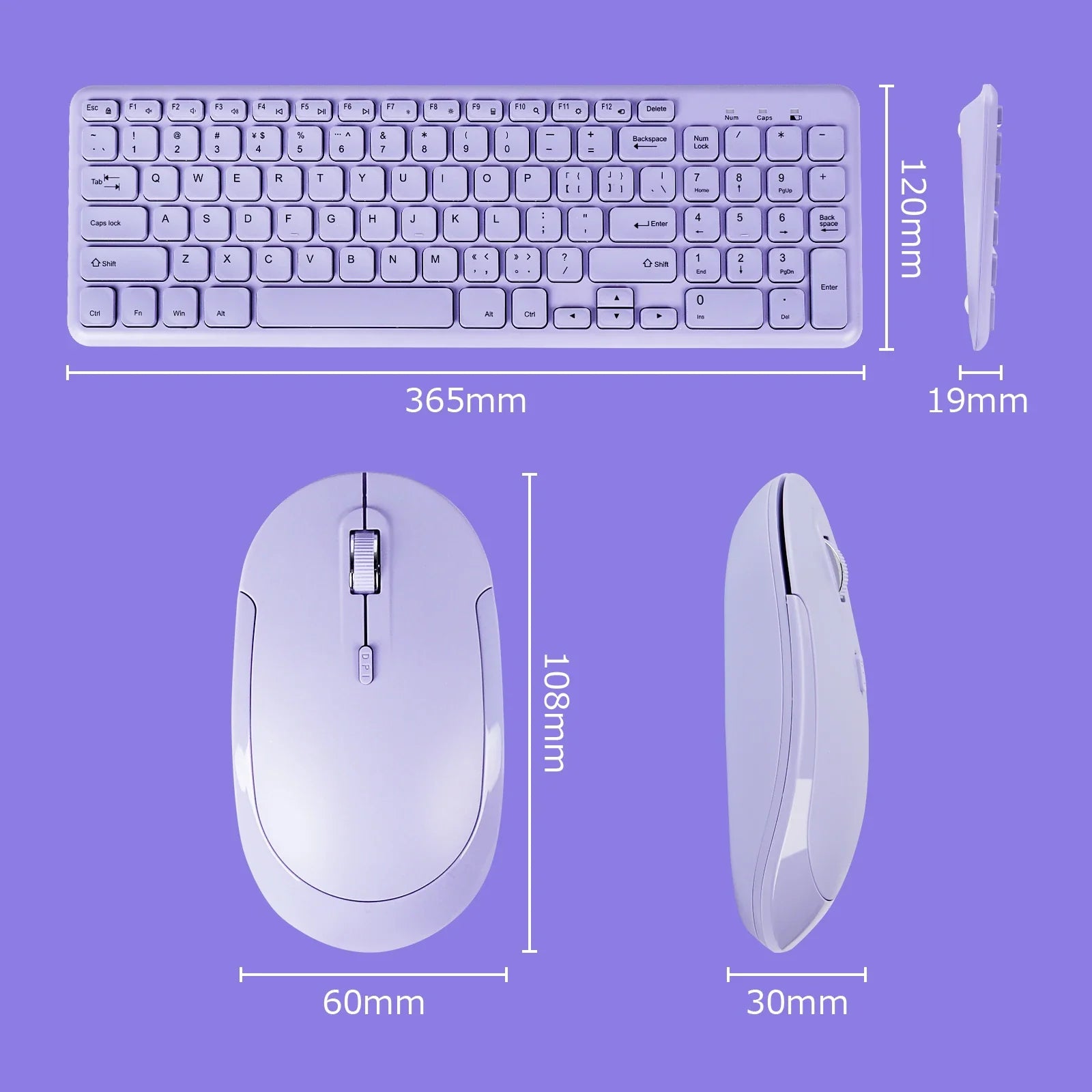 CHYI™ Fashion Wireless Keyboard & Mouse Combo – Silent, Ergonomic, 2.4GHz, Pink, Purple & More | FlipStylez LLC®