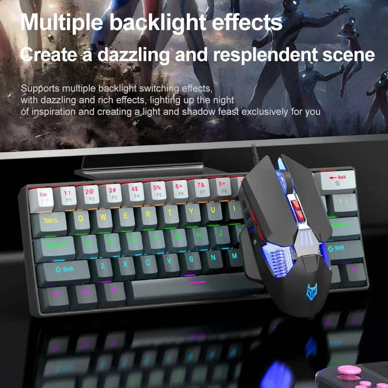 APAYADO™ 60% Mini Mechanical RGB Keyboard & Mouse Kit – Red Switches, 7200 DPI, Phantom RGB | FlipStylez LLC®