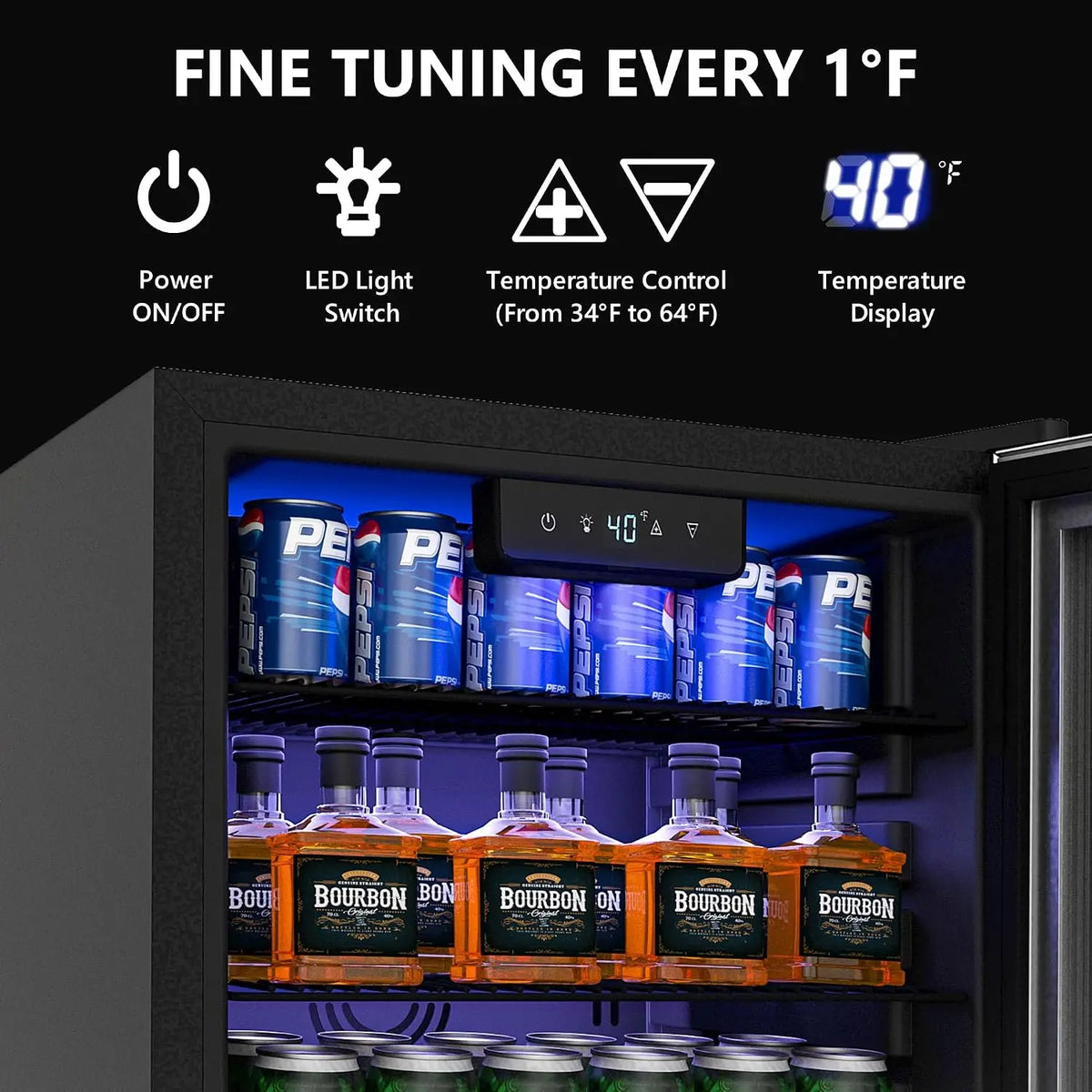 126 Can Mini Beverage Refrigerator Glass Door Cooler For Soda Beer Wine Home Use, Custom