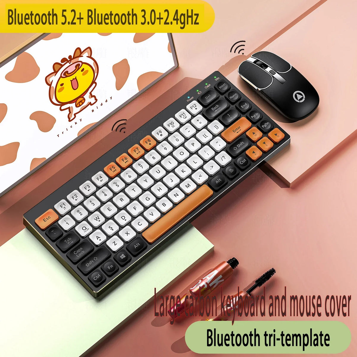 KM02 Wireless Keyboard And Mouse Set Rechargeable Type-c Computer Accessories External Keyboard And Mouse Stable Network Transmi