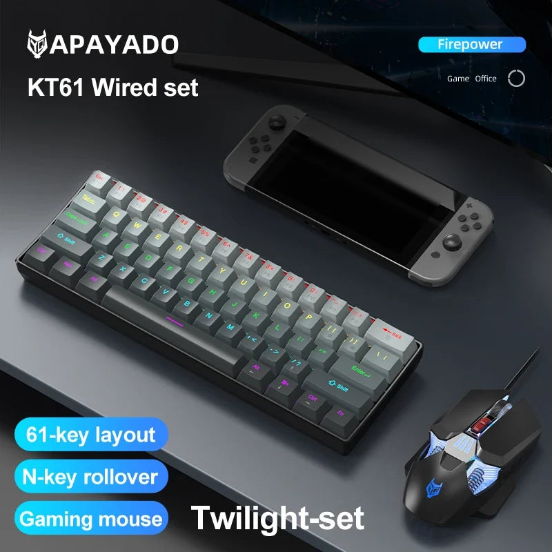 APAYADO™ 60% Mini Mechanical RGB Keyboard & Mouse Kit – Red Switches, 7200 DPI, Phantom RGB | FlipStylez LLC®