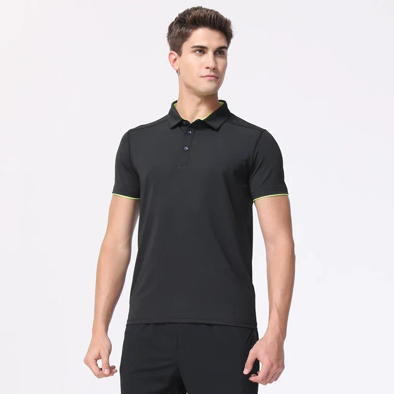 Quick Dry Men's Sports Polo Shirt Golf Wear Summer Gym Fitness Training Clothing Comfortable Breathable Shirts