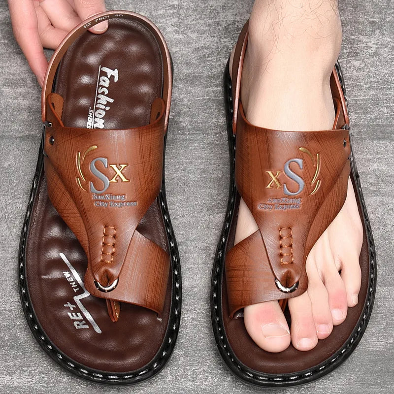 Brand Men's Sandals Summer Soft Soled Anti Slip Beach Shoes Male