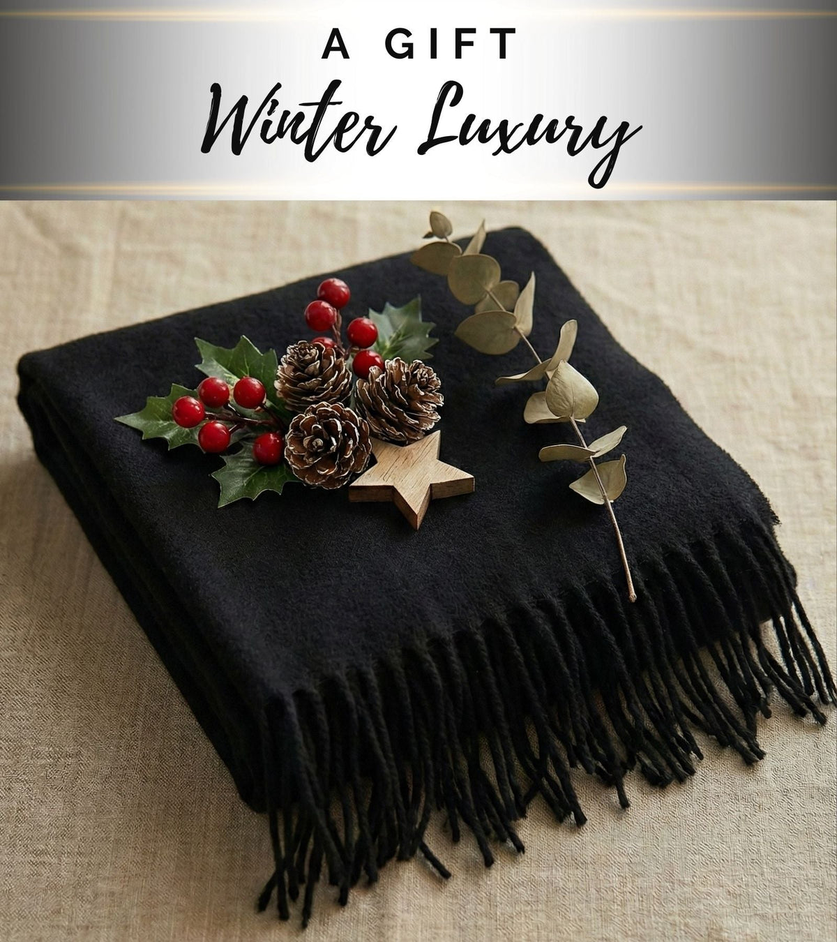 Sakkas Booker Cashmere Feel Solid Colored Unisex Winter Scarf With Fringe