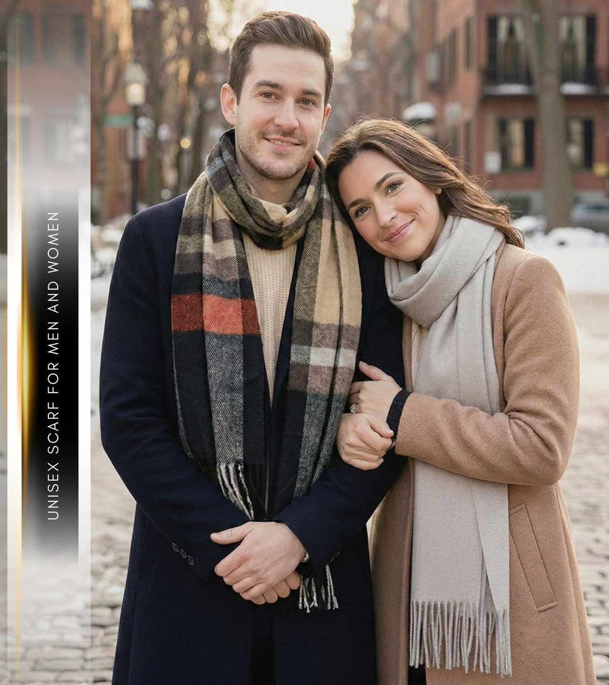 Sakkas Booker Cashmere Feel Solid Colored Unisex Winter Scarf With Fringe
