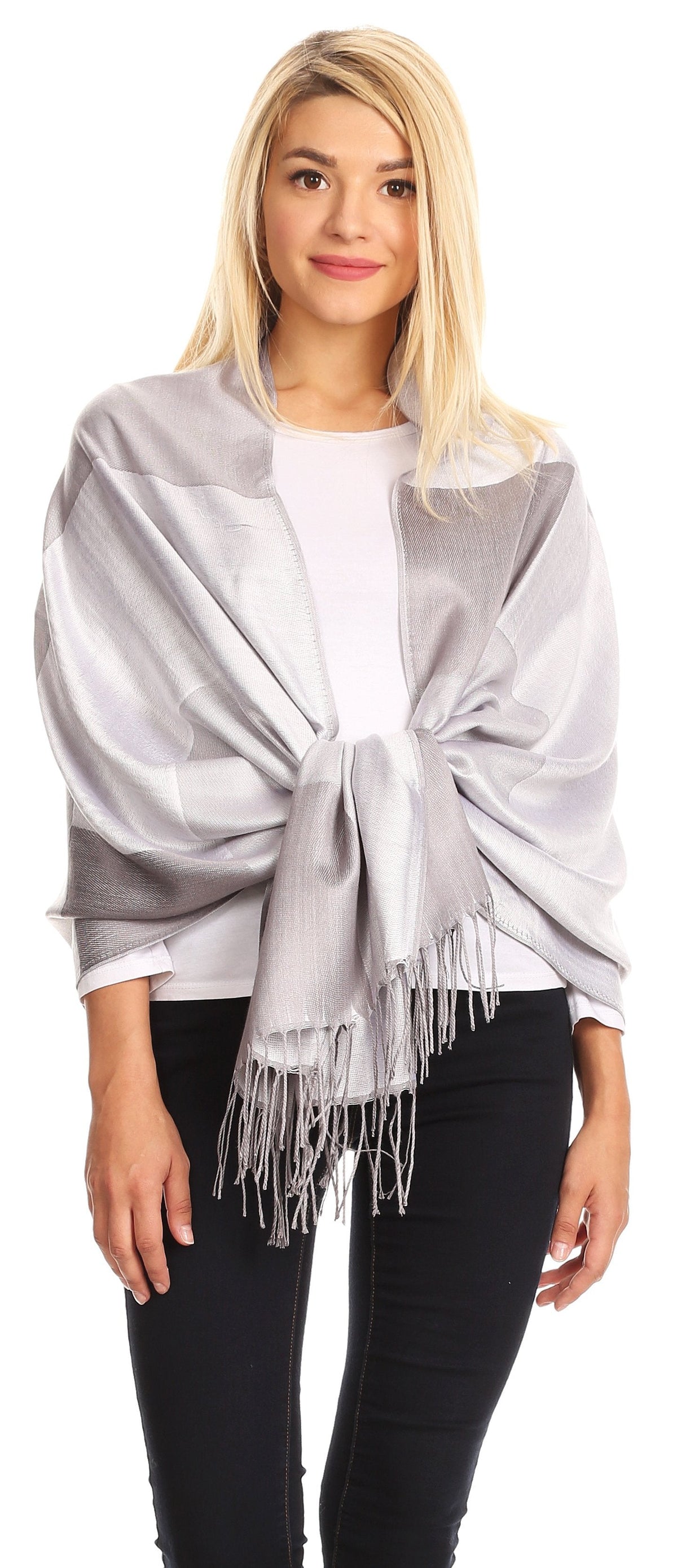 Sakkas Nicola Reversible Warm and Soft Unisex Scarf Stole Wrap Solid Color-block