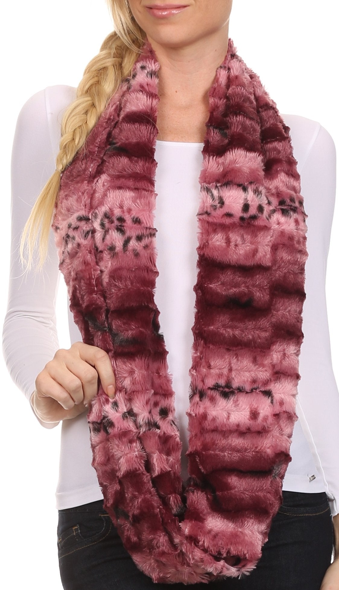 Sakkas Abhy Soft Fall Winter Furry Infinity Wrap Scarf