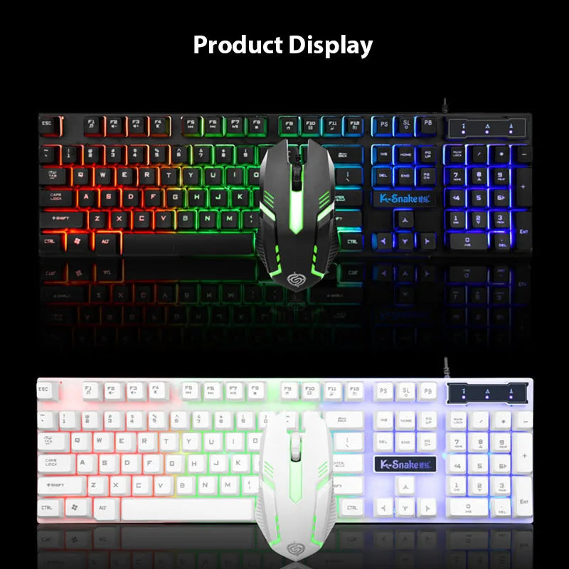 KM320™ Waterproof Backlit Gaming Keyboard & Mouse Set – Triple Waterproof, Mechanical Feel, Multimedia FN Keys, White, Black & Orange | FlipStylez LLC®