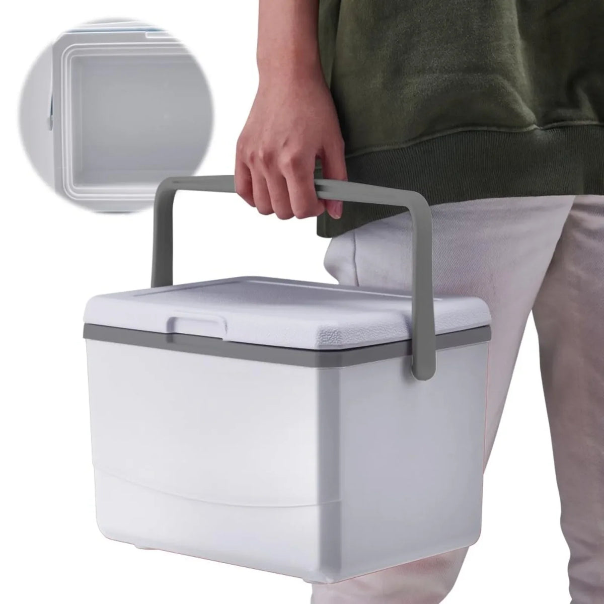 Portable Refrigerator 5L Mini Fridge Car Cooler with Handle Insulated Camping Freezer Compact Outdoor Storage Box for Road Trip