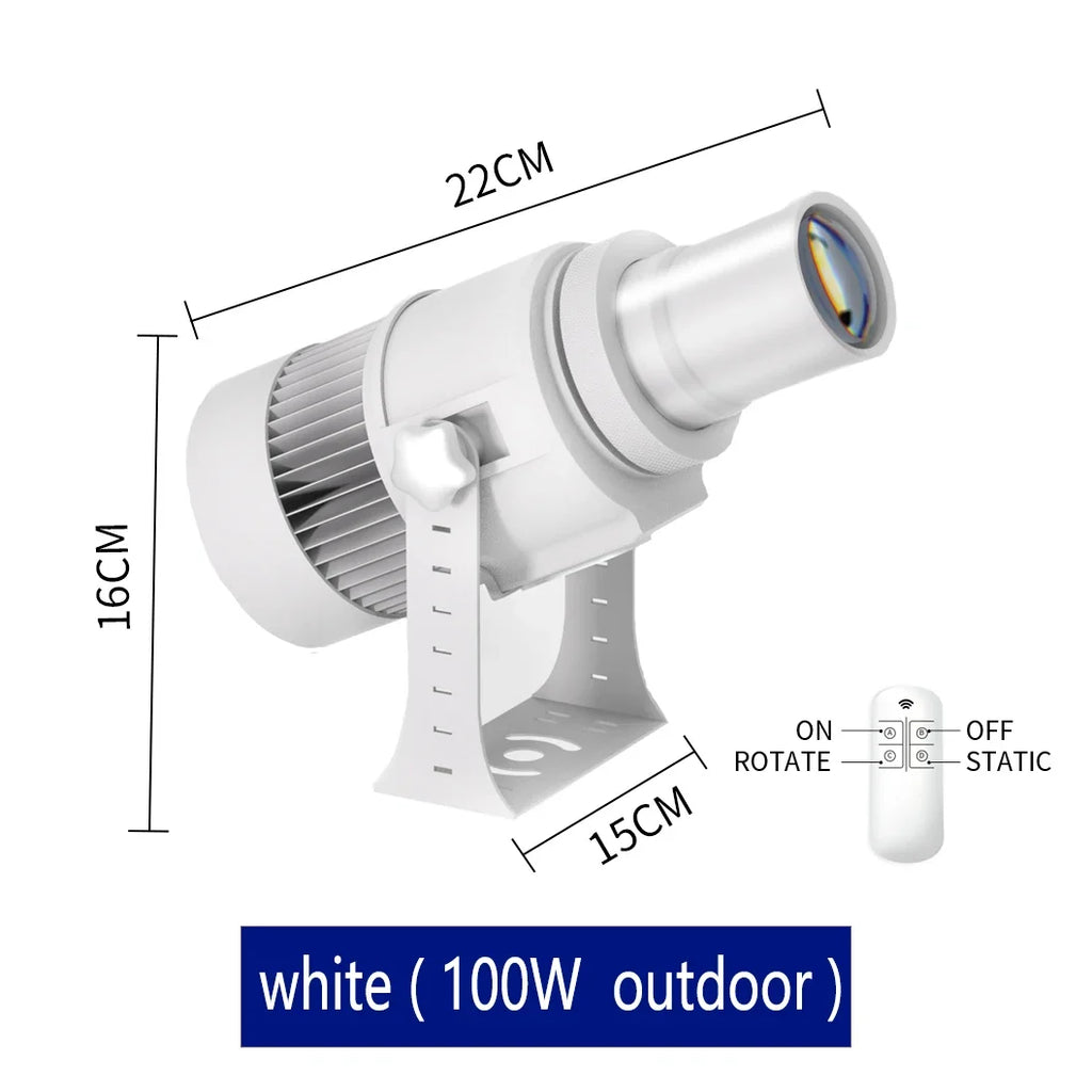 Custom Led HD Gobo Logo Projector Indoor Outdoor Ip67 Waterproof Rotating Advertising Image Projection Light For Floor Wedding