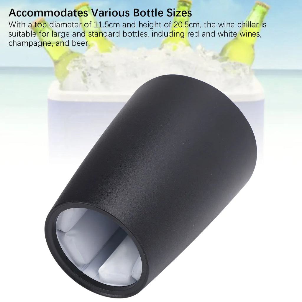 Wine Bottle Cooler Bucket Quick Cooling Gel Pack Dry and Clean Wine Chiller Bucket Frosted Plastic Portable Elegant for Car