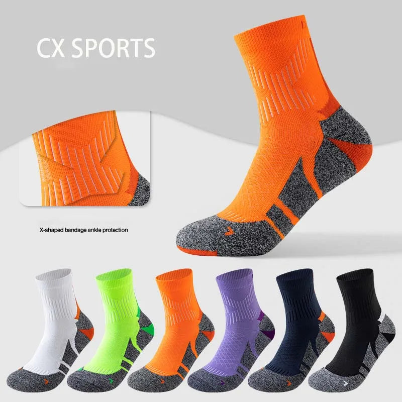 New Professional Marathon Running Sock Men Women Sports Fitness Ankle Thickened Cushioned Short Tube Low Cut Boat Ankle Socks