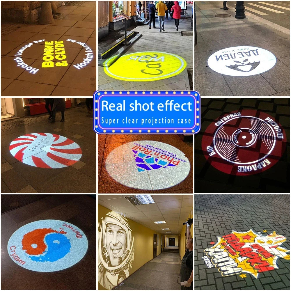 Advertising Gobo Projector Custom Logo Lights Outdoor LED Projector Ip67 Hd Rotating Customize Logo Projector Door Light Wedding